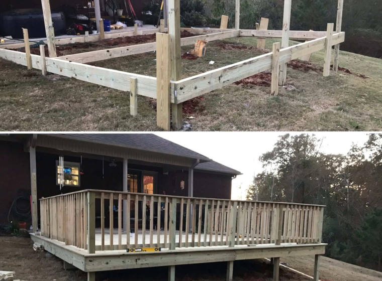 before and after installing a deck hanceville al