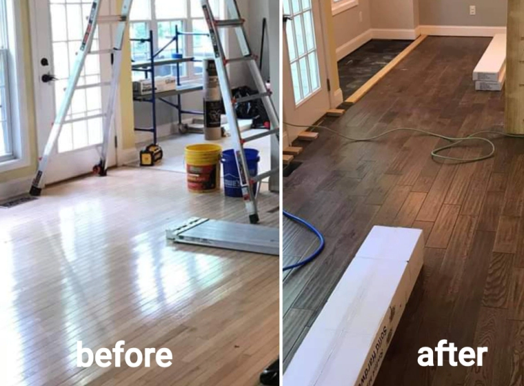 before and after replacement of flooring hanceville al